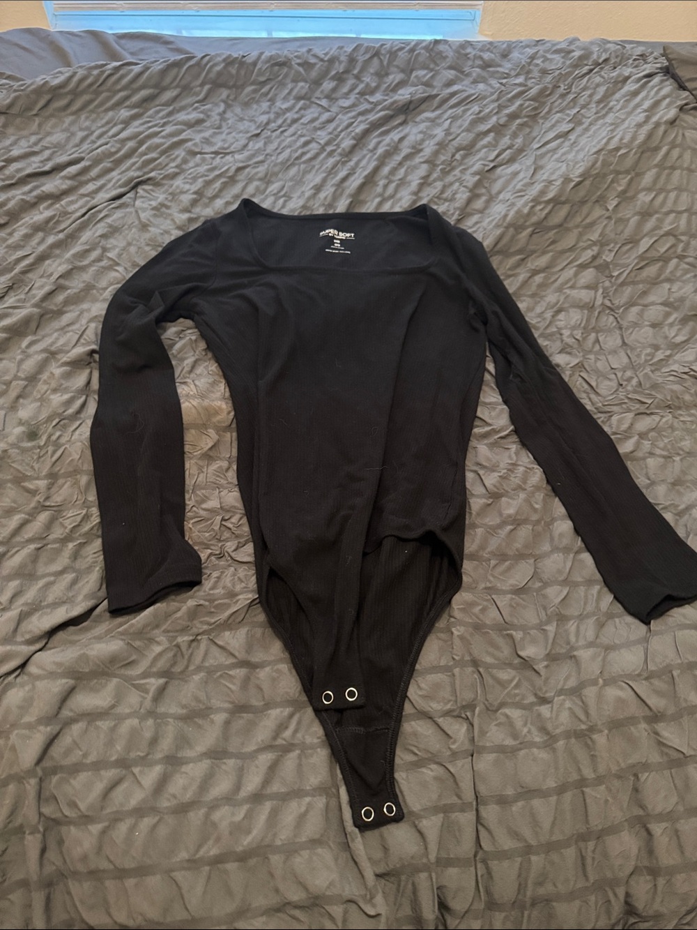 torrid Black Long-Sleeve Ribbed Bodysuit